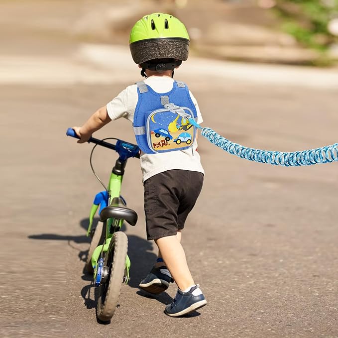 Accmor Toddler Harness Leash + Reflective Anti Lost Wrist Link, Cute Car Kids - Image 6