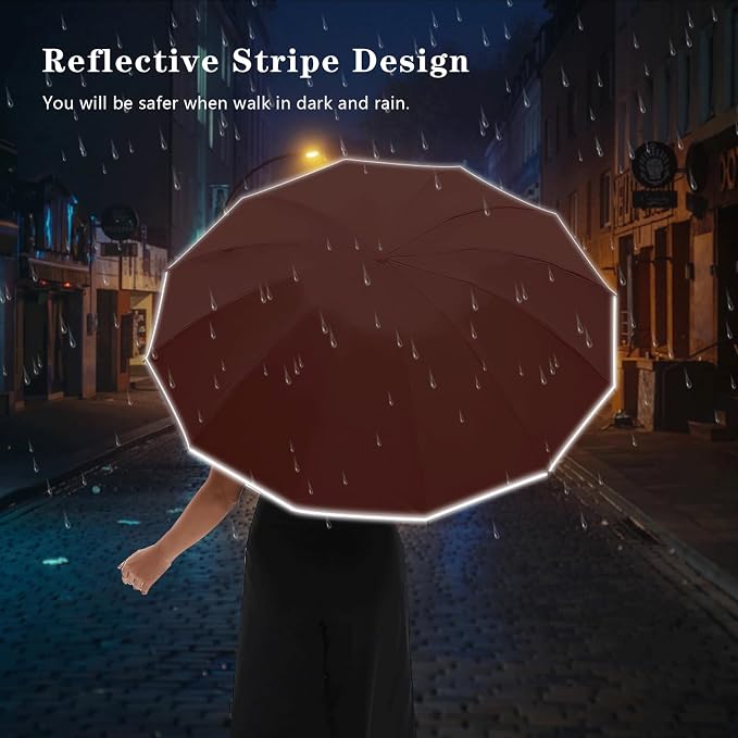 Large Double-Ribs Umbrella Automatic Folding Umbrella - Image 3