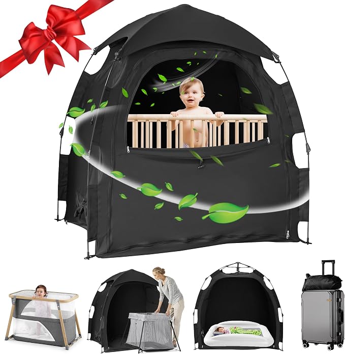 Sleep Tent for Pack N Play, Baby Sleep Tent One-Click Assembly Effective Light by YABORAS