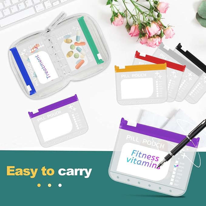 A7-L Water-Proof Pill Pouch Set， Large Pill Organizer, BPA Free, A7-L Pill - Image 2