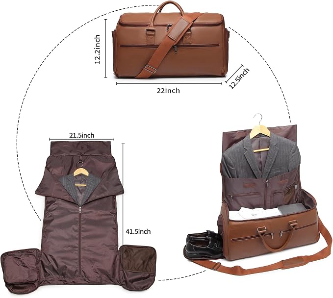 Carry On Garment Bag for Travel, Convertible Travel Garment Bag for Men Women - Image 2
