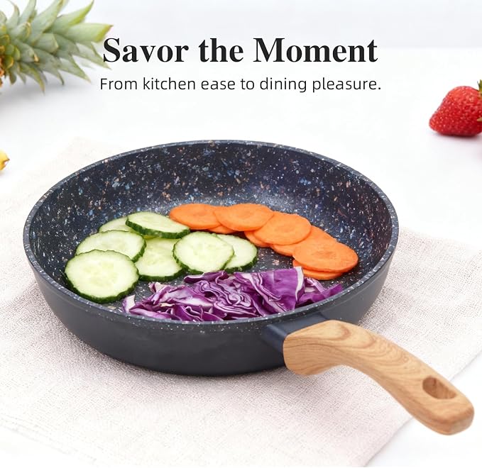 Nonstick Cookware Set, 2-Piece Non-Toxic Coated 8.5 Inch Frying Pan & Saucepan - Image 6