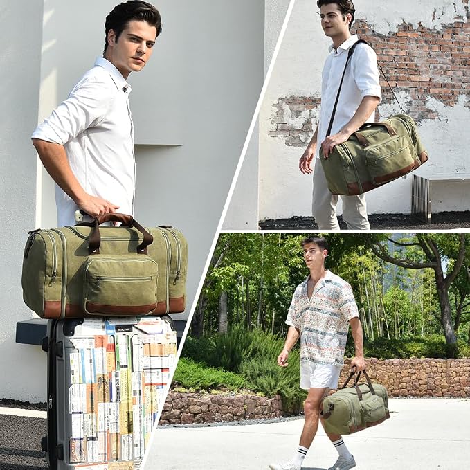Dimayar Expandable Duffle Bag for Men, 50L Large-Capacity Weekender, - Image 2