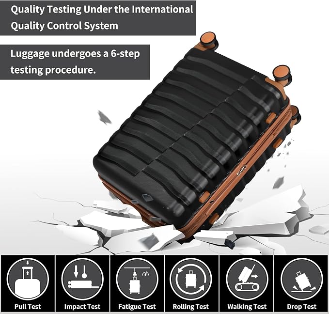 Lightweight Luggage with Spinner Wheels & YKK Zipper, 3-Piece Suitcase ABS+PC - Image 3