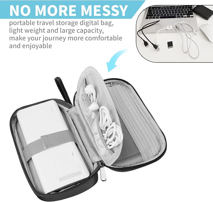 Electronics Travel Organizer, Portable Waterproof Electronic Travel Storage Bag - Image 2
