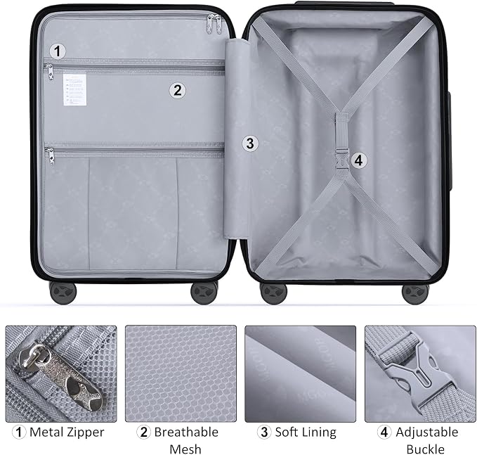 24 Inch Luggage with Spinner Wheels, Hard Shell Suitcase, Lightweight PP - Image 7