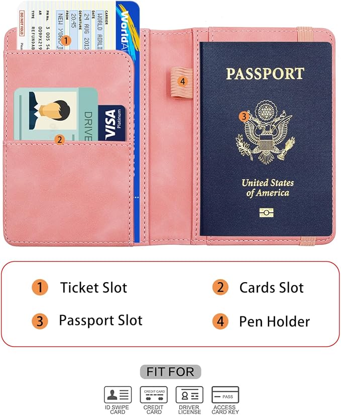 Melsbrinna Premium Leather Passport Holder Covers Case, Waterproof Rfid - Image 3