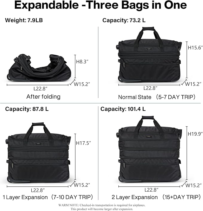 Hanke Large Expandable checked Luggage Suitcases - Image 2
