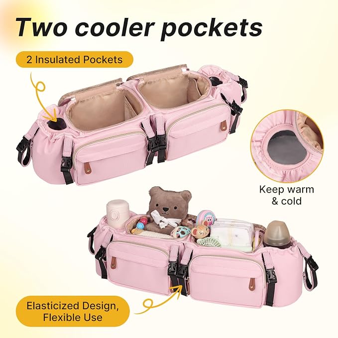 Double Stroller Organizer for Bob Duallie and Baby Jogger City Mini GT2 - Image 5