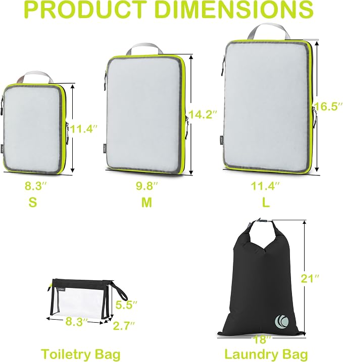 Cipway Compression Packing Cubes, See Through Mesh Luggage Organizer Bags - Image 4