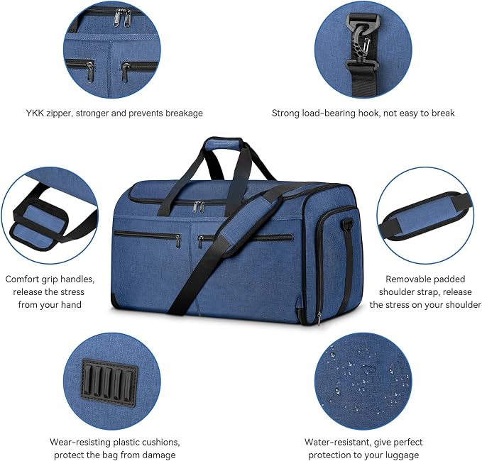 Large Garment Bag for Travel, Bukere Convertible Suit Travel Garment Duffel Bag - Image 5