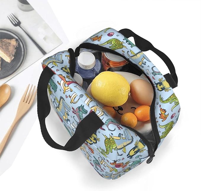 Cute Dragon Lunch Box Animal Lunch Bag Insulated Reusable Lunch Tote Bag Cooler - Image 3