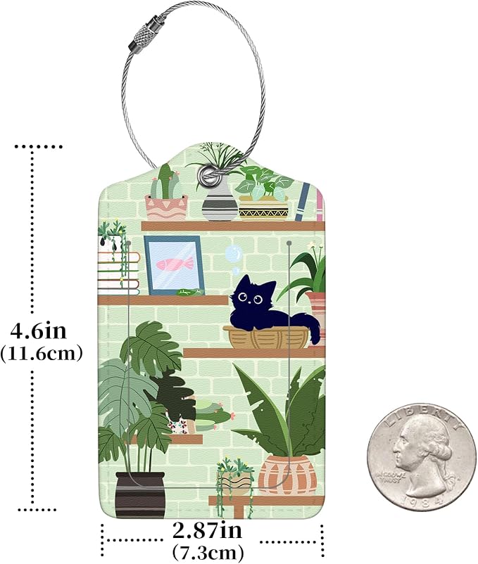 2 Pcs Luggage Tags for Suitcase, Cute Unique PU Leather Travel Bag Tag - Image 2