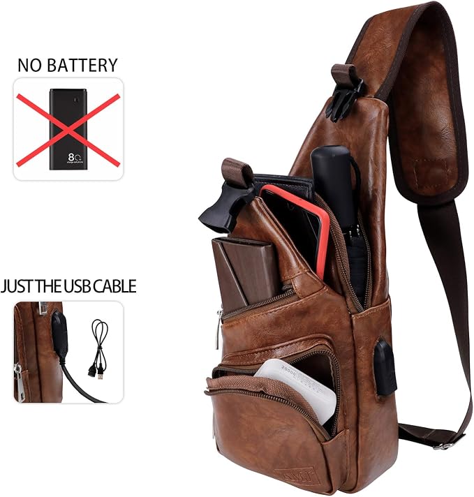 AMJ Crossbody Sling Bag Men Women, Casual Shoulder Backpack, Chest Daypack - Image 4