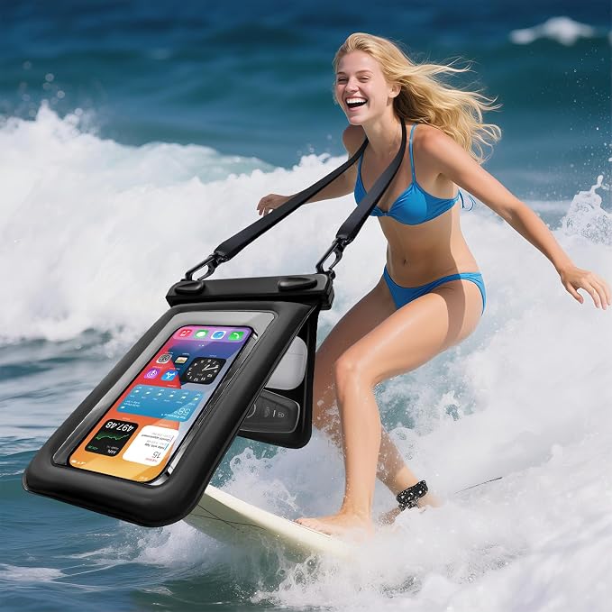 Waterproof Phone Pouch Double Pocket, Floating IPX8 8.5 inch Waterproof Phone - Image 7