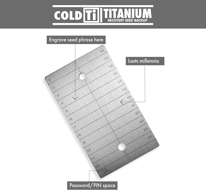 ColdTi - Titanium Bitcoin Seed Plate - Image 2