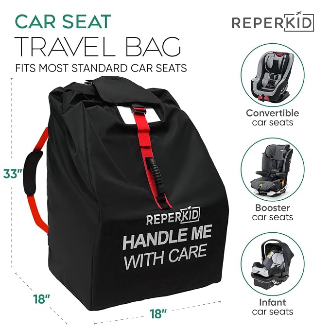 reperkid Car Seat Travel Bag for Airplane, Fits Most Convertible, Booster and - Image 4