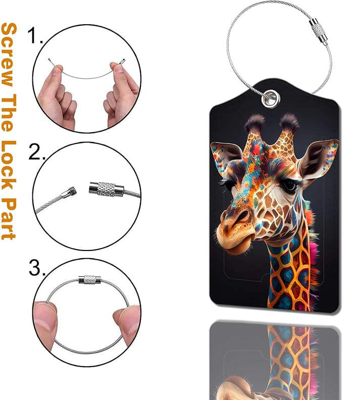 2 Pack Luggage Tag for Suitcase, Cute Unique Leather Bag Tags Identifiers - Image 2