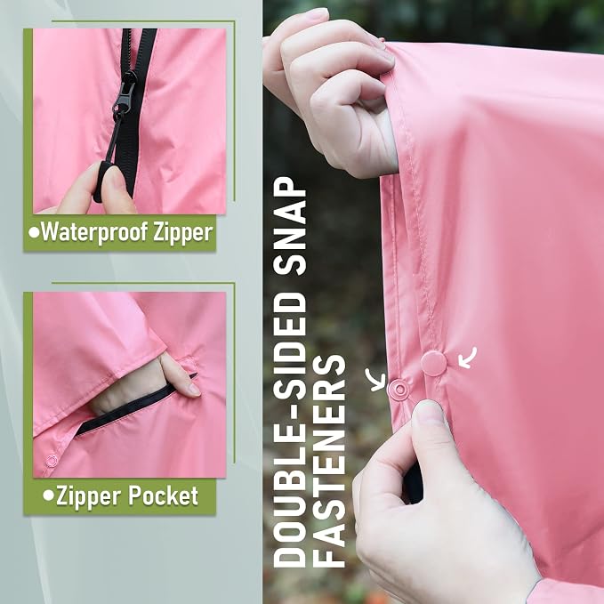 SaphiRose Unisex Rain Poncho Raincoat Hooded - Image 5