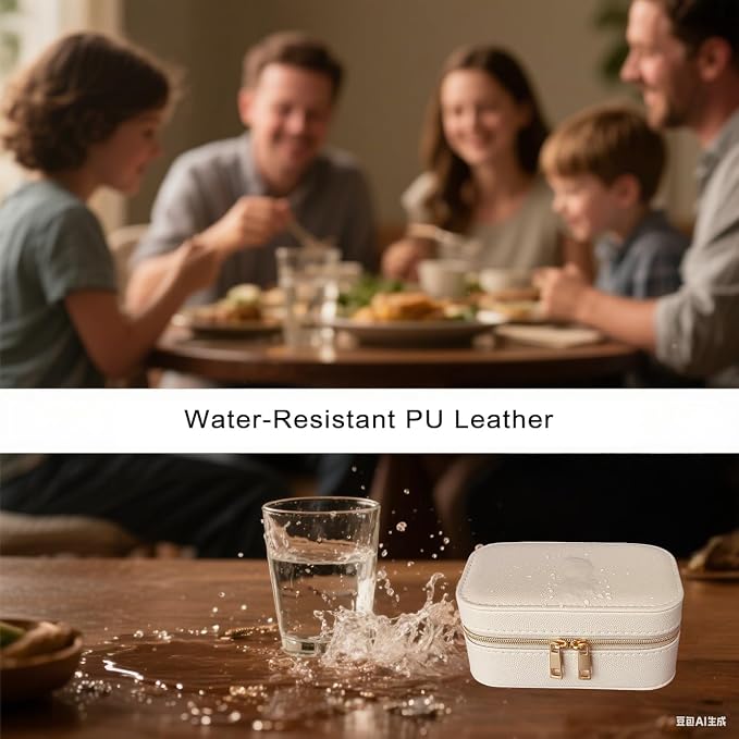 Small Travel Jewelry Case With PU Leather, Sturdy And Smooth Gold Metal Zipper - Image 7