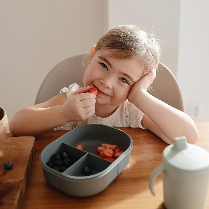 mushie Kids Bento Lunch Box | 3-Compartment & Removable Divider + Fork & Spoon - Image 3