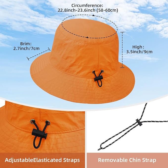 Durio Waterproof Bucket Hats for Woman UPF 50+ Sun Hat UV Protection Packable - Image 3