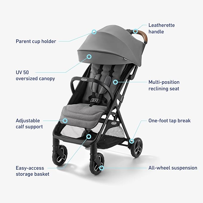 Graco Ready2Jet Compact Stroller – Overhead Friendly Compact Travel Stroller - Image 6