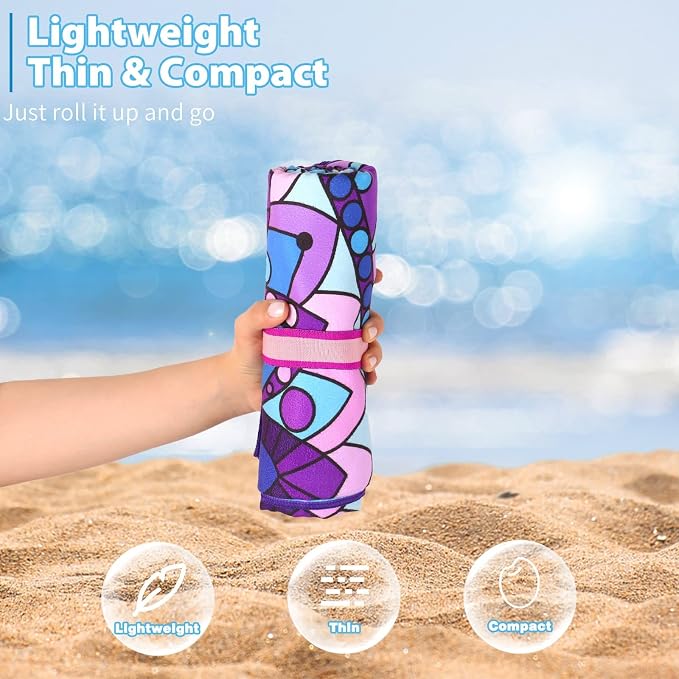 2 Pack Lightweight Thin Beach Towel Oversized 71"x32" Big Extra Large - Image 2