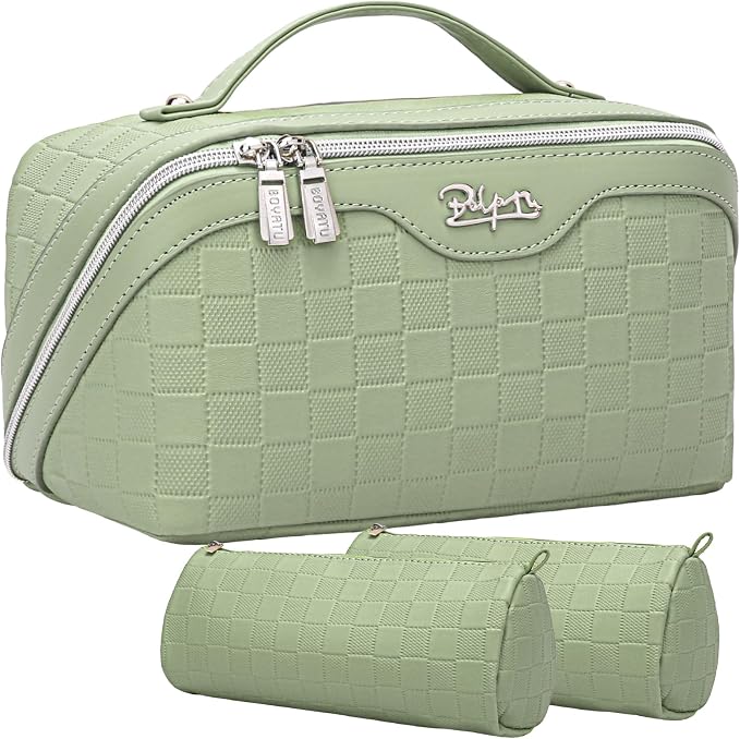 Travel Makeup Bag Organizer Cosmetic Bag: 3 Pcs Set Make up Bags by BOYATU