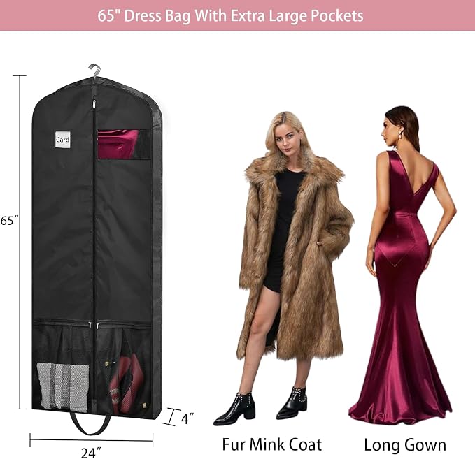 Dress Bags for Gowns Long, Dress Bags for Closet Storage and Traveling - Image 5