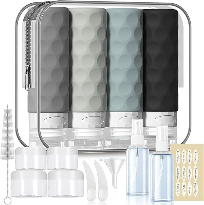 16pack Travel Bottles for Toiletries, TSA Approved Travel Size Containers Set by Silevoler