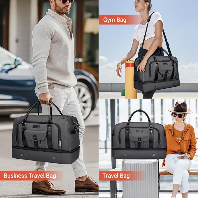 WITZMAN Weekender Bags for Men Women Carry On Duffle Overnight Bag - Image 2