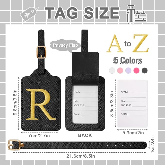 Personalized Initial Luggage Tags - Image 2