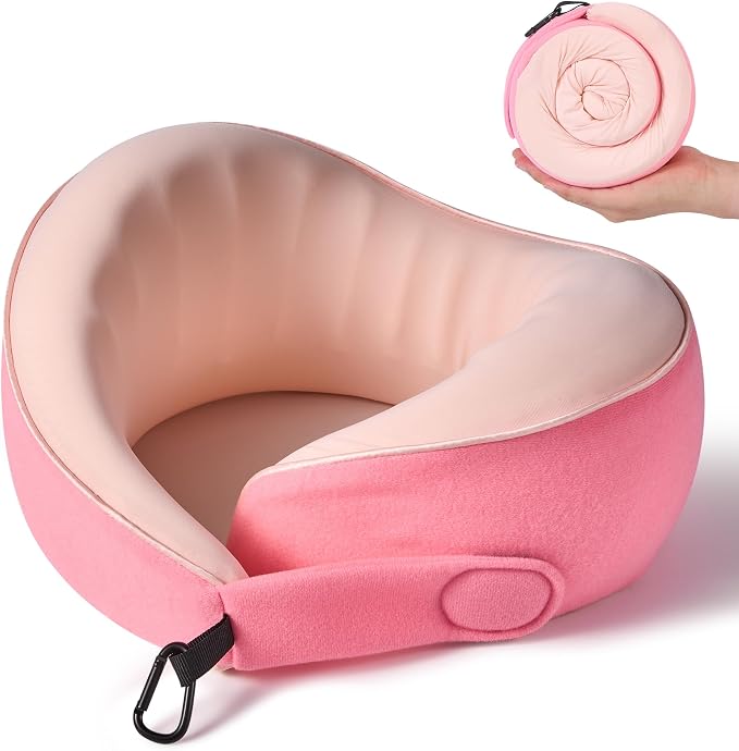 Travel Pillow, 100% Pure Memory Foam Travel Neck Pillow Airplane Neck Support by KPNEOL