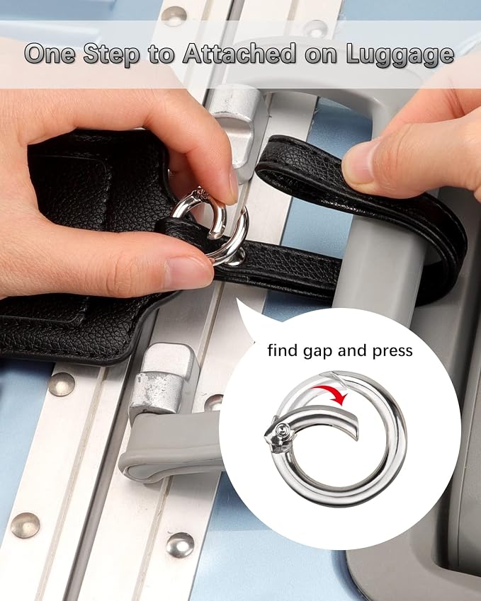 Teskyer Luggage Tags, 3 Pack Premium PU Leather Luggage Tags - Image 6