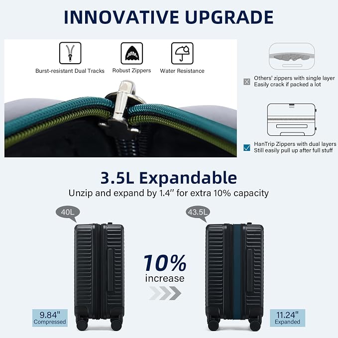 Hard Shell Suitcases Airline Approved 20 Inch Carry on Luggage - Image 4