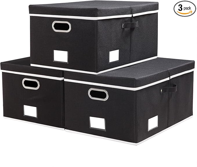 PRANDOM Storage Boxes with Lids Fabric Collapsible Storage Bins Organizer by Prandom
