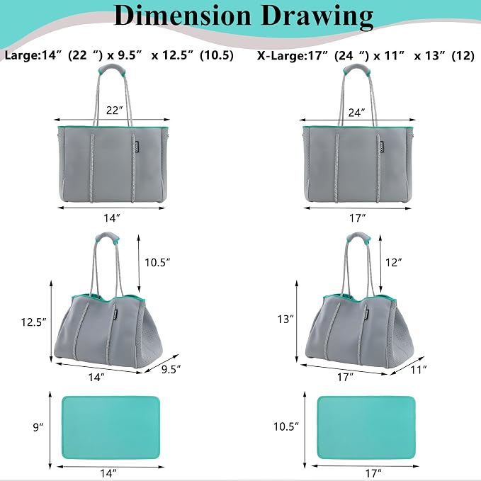 QOGiR Neoprene Multipurpose Beach Bag Tote - Image 2