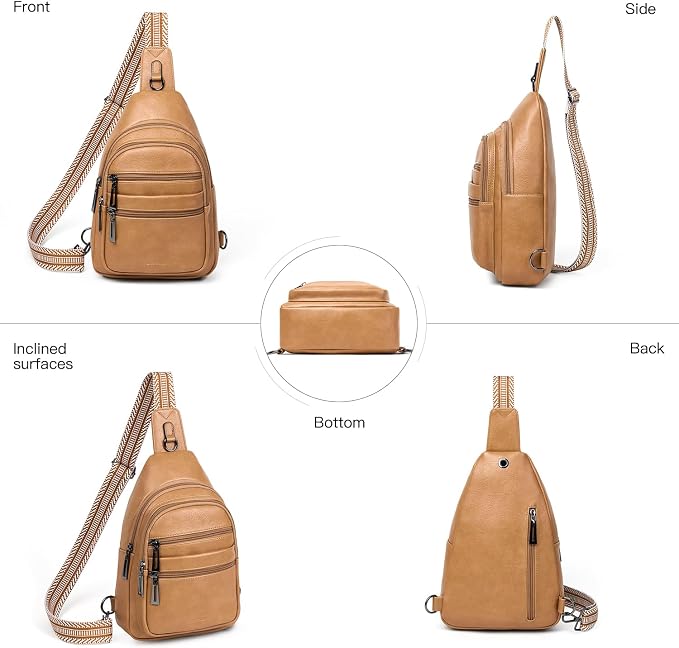 Sling Bag for Women Cross Body Purse Fanny Pack Sling Backpack Vegan Leather - Image 5