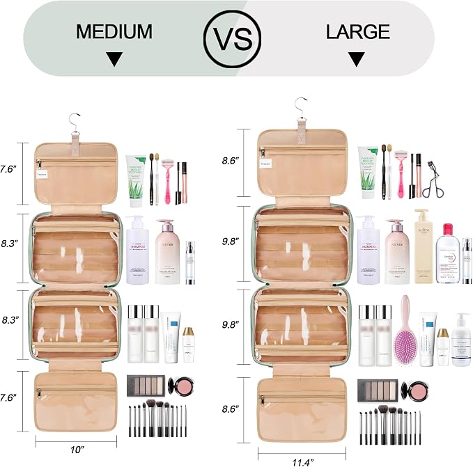 Travel Hanging Toiletry Bag for Women, Cruise Ship Essentials, - Image 3