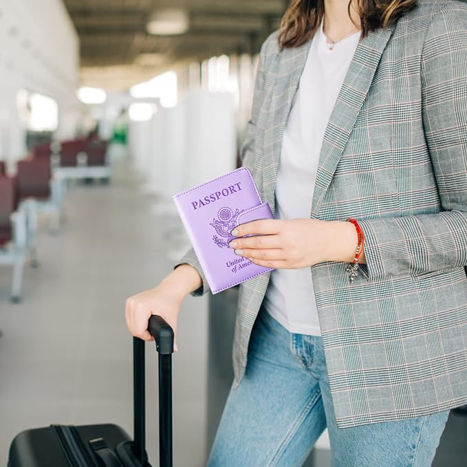 TIGARI Passport Holder for Travel Women Men, PU Leather Waterproof RFID - Image 7