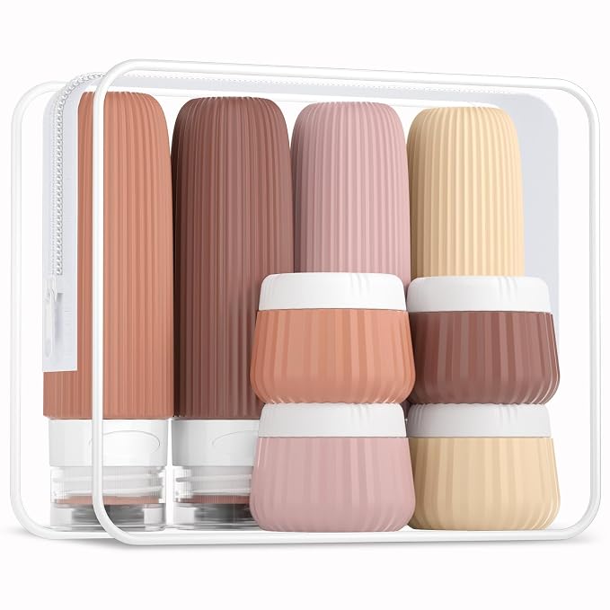 Travel Bottles - 8 Pack, TSA Approved 3 oz Travel Containers by Mrsdry