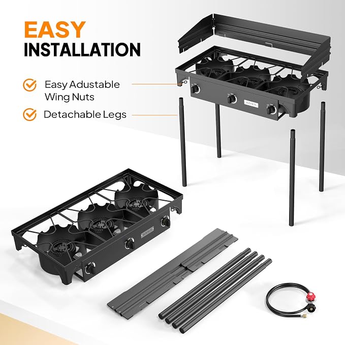 ROVSUN 3 Burner Propane Gas Stove - Image 5