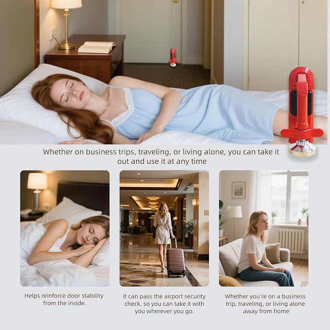 Portable Alarm Door Stopper, Portable Door Jammer, Travel Anti Theft Door - Image 6