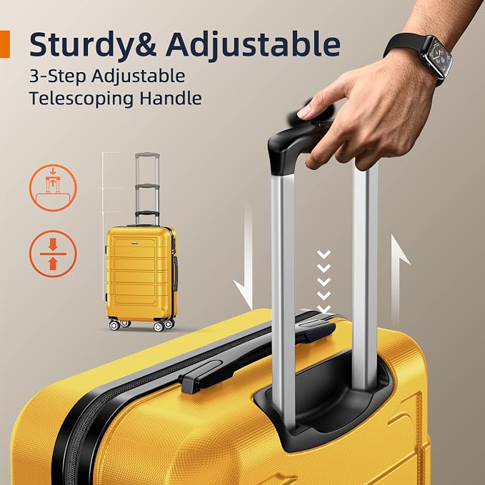 SHOWKOO Luggage Sets Expandable PC+ABS Durable Suitcase Sets Double Spinner - Image 4