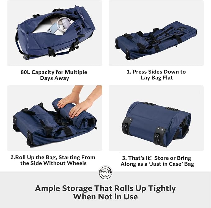 STOVER 80L Rolling Duffel Bag - Image 6