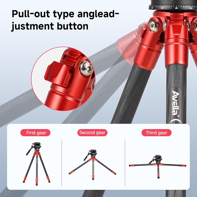 Avella Mini Carbon Fiber Camera Tripod MP20C, Portable Lightweight Tabletop - Image 4