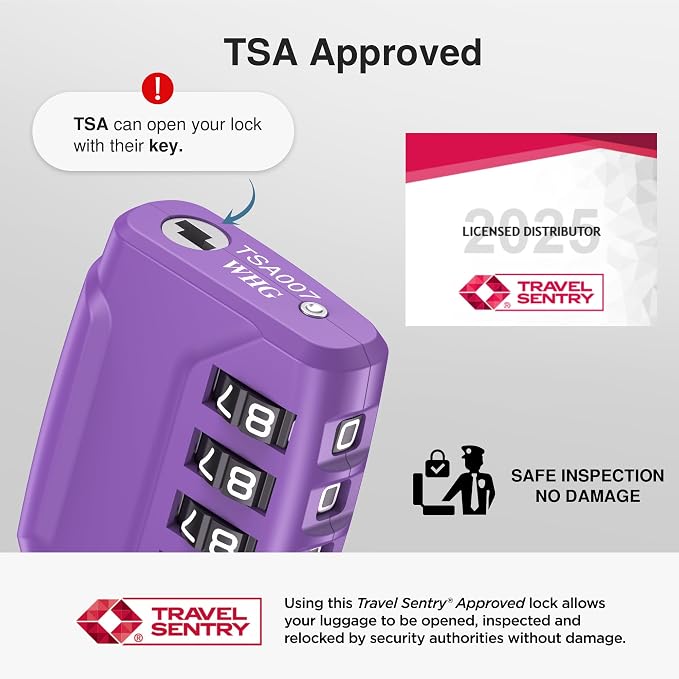 Puroma 2 Pack TSA Approved Luggage Locks, 4 Digit Combination Travel Locks - Image 2