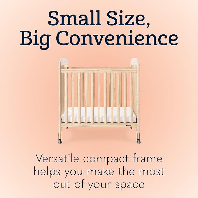 Foundations Serenity Compact Daycare Crib, Fixed Side, Features Mirrorview End - Image 5