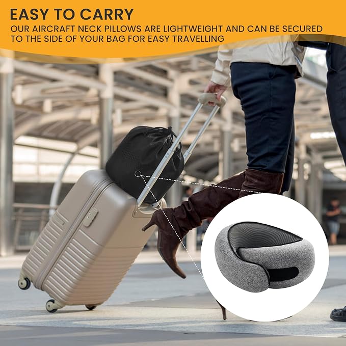 Neck Pillow, Travel Pillow uses Memory Foam to Support Neck Comfort, Ideal - Image 7